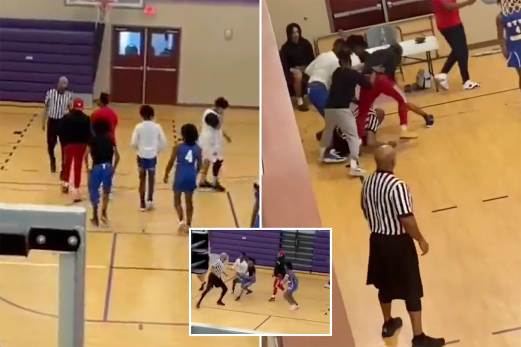 Basketballspieler in Georgia attackieren den Schiedsrichter in einem verrückten Video