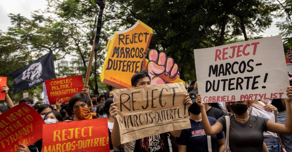 Proteste brachen mit der Rückkehr der philippinischen Wahlen für Marcos zum Präsidenten aus