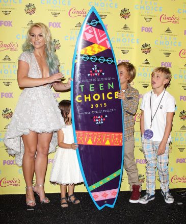 Britney Spears, Jayden James Federline, Sean Federline und seine Nichte Lexi Teen Choice Awards, Press Room, Los Angeles, USA - 16. August 2015