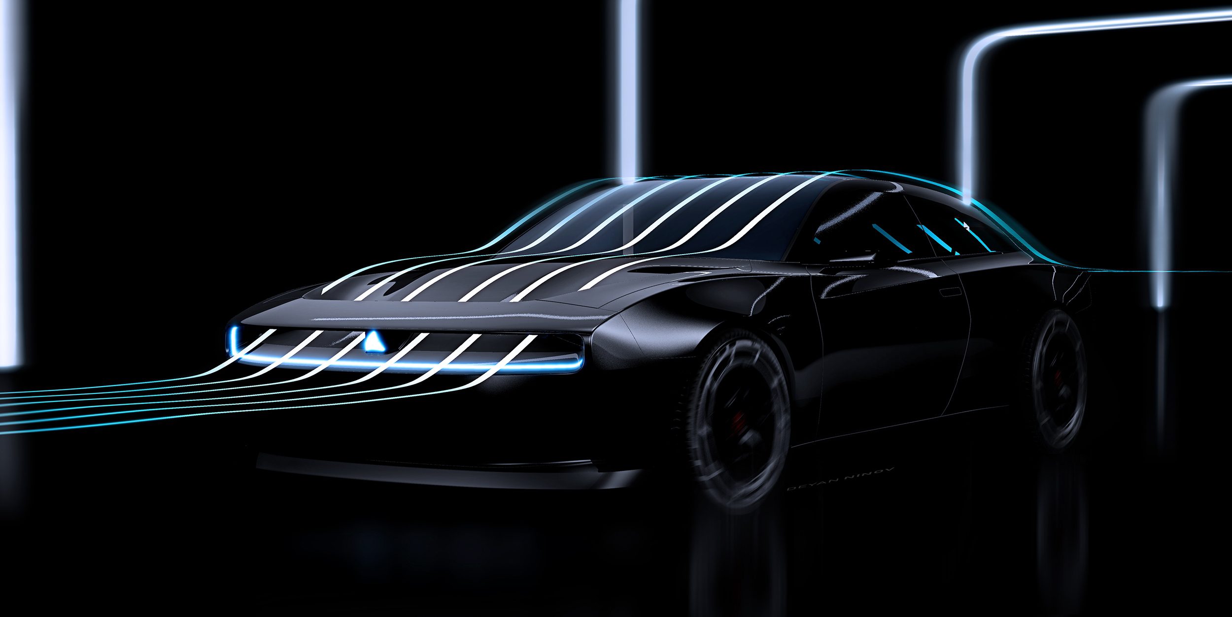 Elektrischer Maulwurf Dodge Charger Daytona SRT Concept Wing Aerodynamik