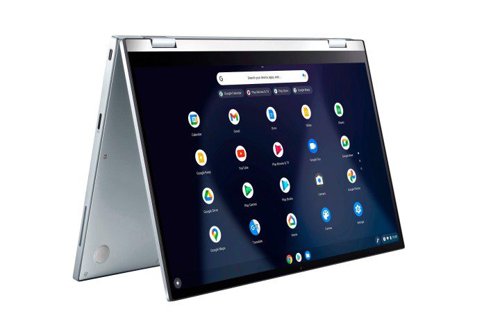 ASUS Chromebook Flip C433 Laptop auf weißem Hintergrund.