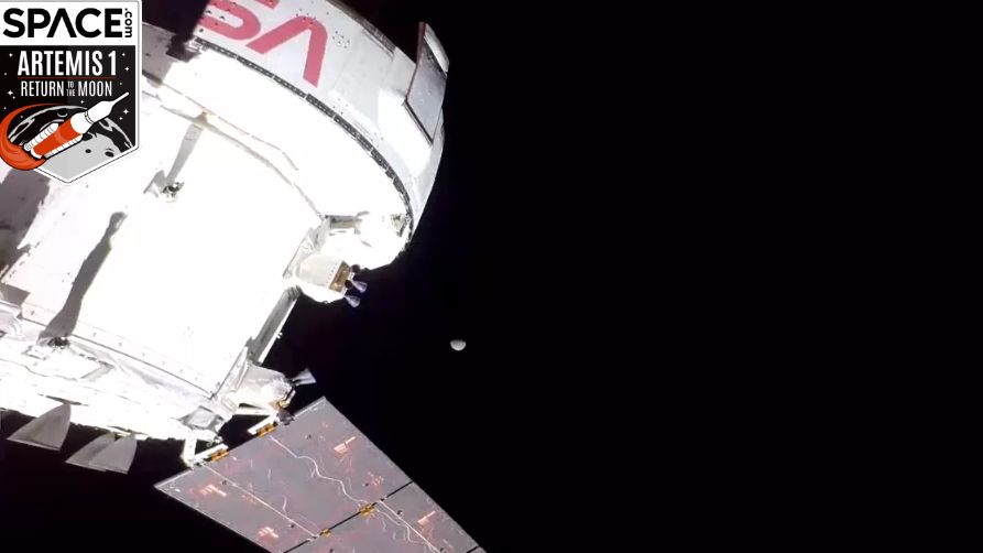 Die Raumsonde Artemis 1 Orion sieht zum ersten Mal den Mond in einem Video
